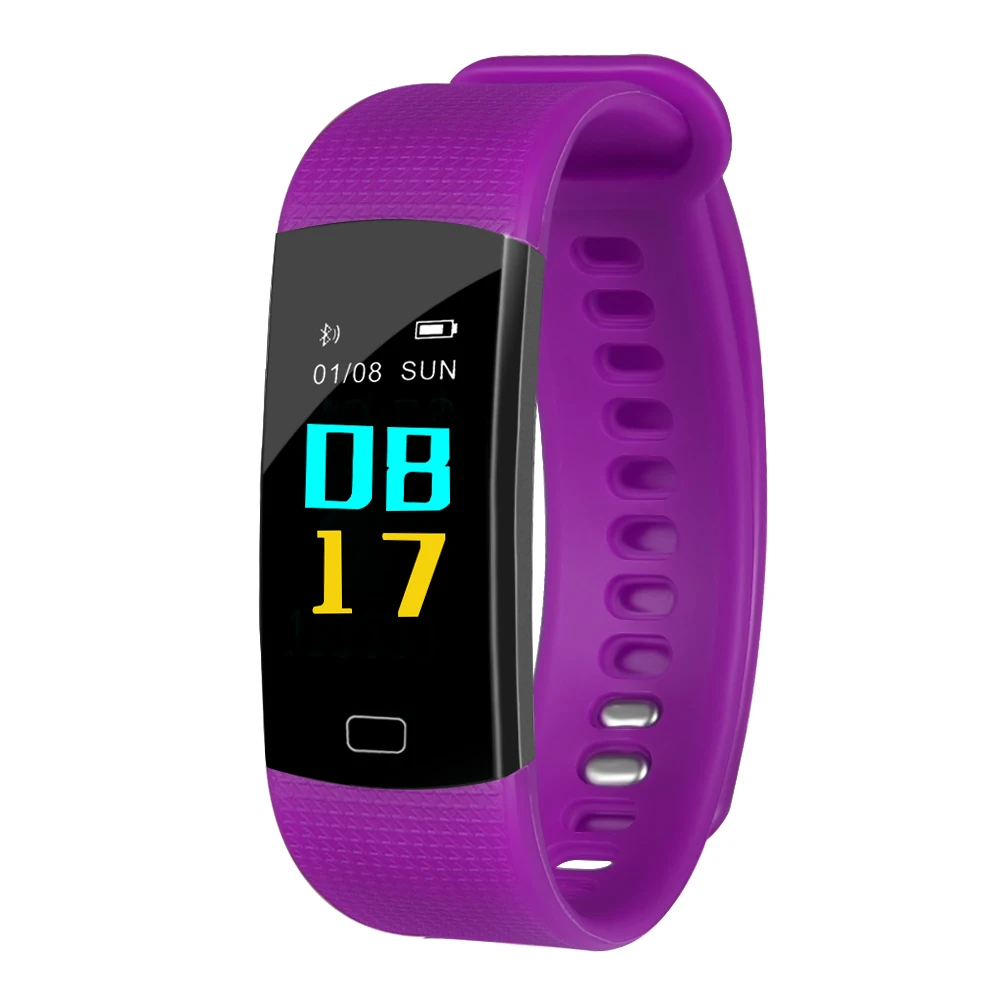 Y5 Smart Bracelet Color Display Wristband Heart Rate Activity Fitness Tracker Smart Band Bracelet VS for XiaoMi Miband 2 - Цвет: Purple Color