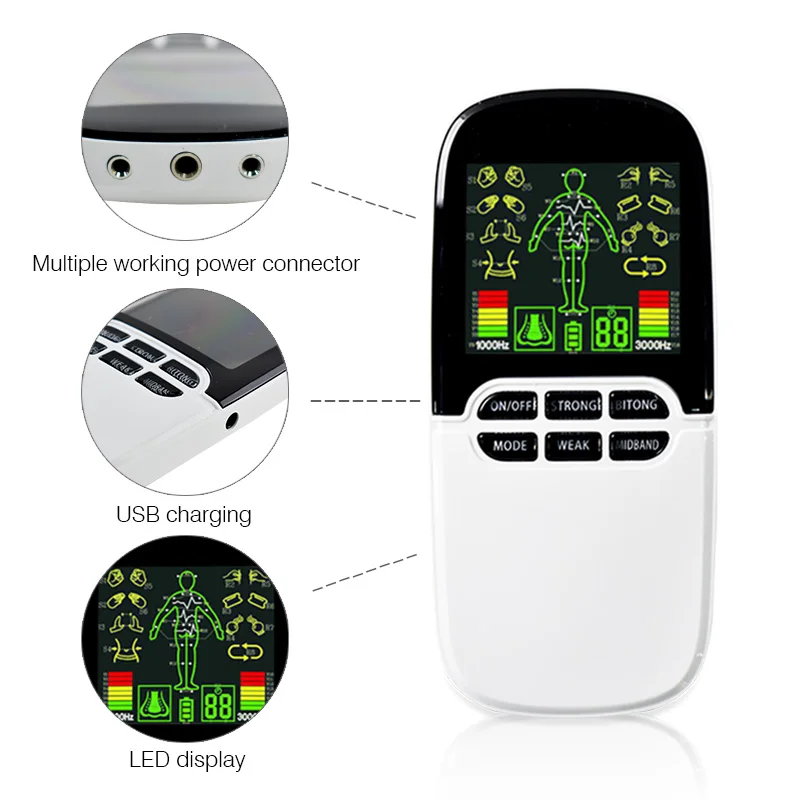 Muscle Stimulator Full Body Relax Massager Tens Acupuncture Electric Therapy Machine 2 Output Pulse Health Care Slimming Tool