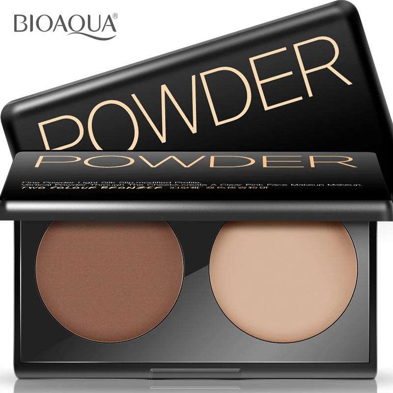 

2018 New Face Contouring Brand Makeup Palette Long Lasting Oil-control Double Color Dark Skin Bronzer Contour Powder Cosmetic