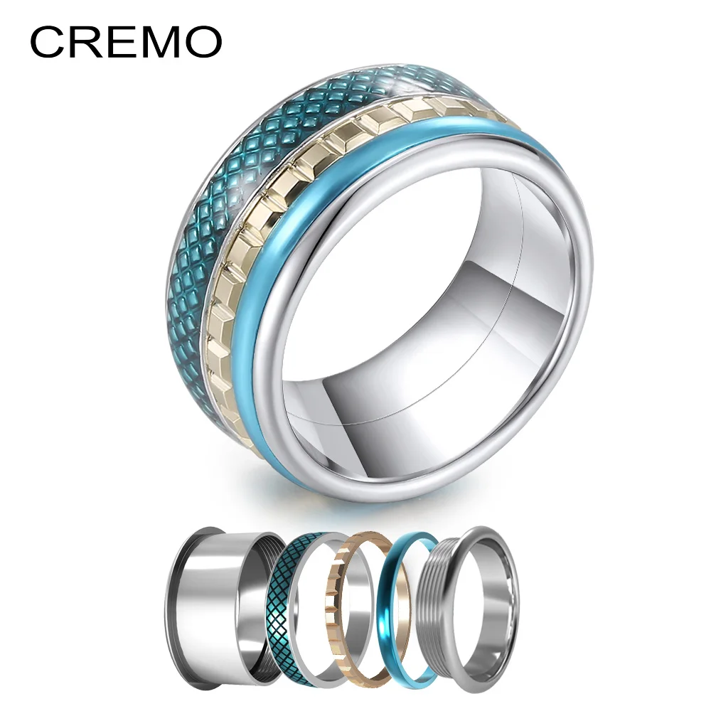 Cremo кольца Спиннеры для женщин стальное штабелируемое кольцо заполненные малти