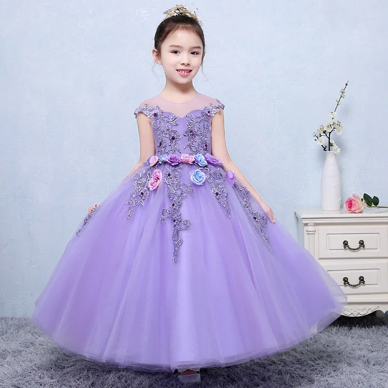 Surferfish/платье для девочек с цветочным принтом; платье принцессы из тюля; Праздничная Свадебная вечеринка