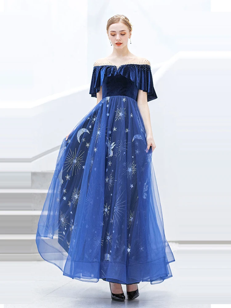 

Evening Dress Sexy V-neck Backless Robe De Soiree Short Sleeve Women Party Dress 2019 Long Plus Size Elegant Evening Gowns E623