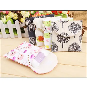 

Lovely Charming Nice Brief Cotton Cartoon Sanitary Napkin Bags Sanitary Towel Storage Traveling Travel Bag MSJ99