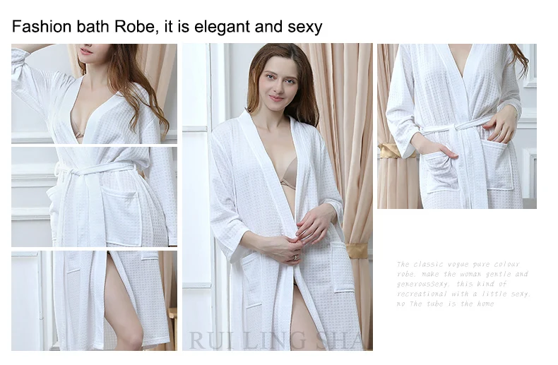Мужской Халат размера плюс до колена, банный халат, летнее сексуальное вафельное кимоно, мужской халат, однотонный вязаный Халат