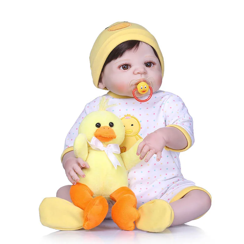 

56CM Baby Reborn Doll Full Body Silicone 3D Lifelike Jointed Newborn Doll Playmate Gift AN88