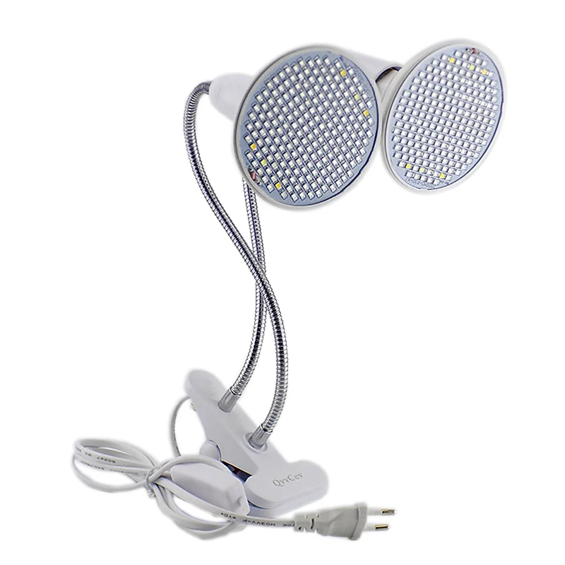  Full spectrum 2018  Dual Head 200 LED Plant Flower Grow Light Lamp red blue UV IR Lights clip for V - 32884741644