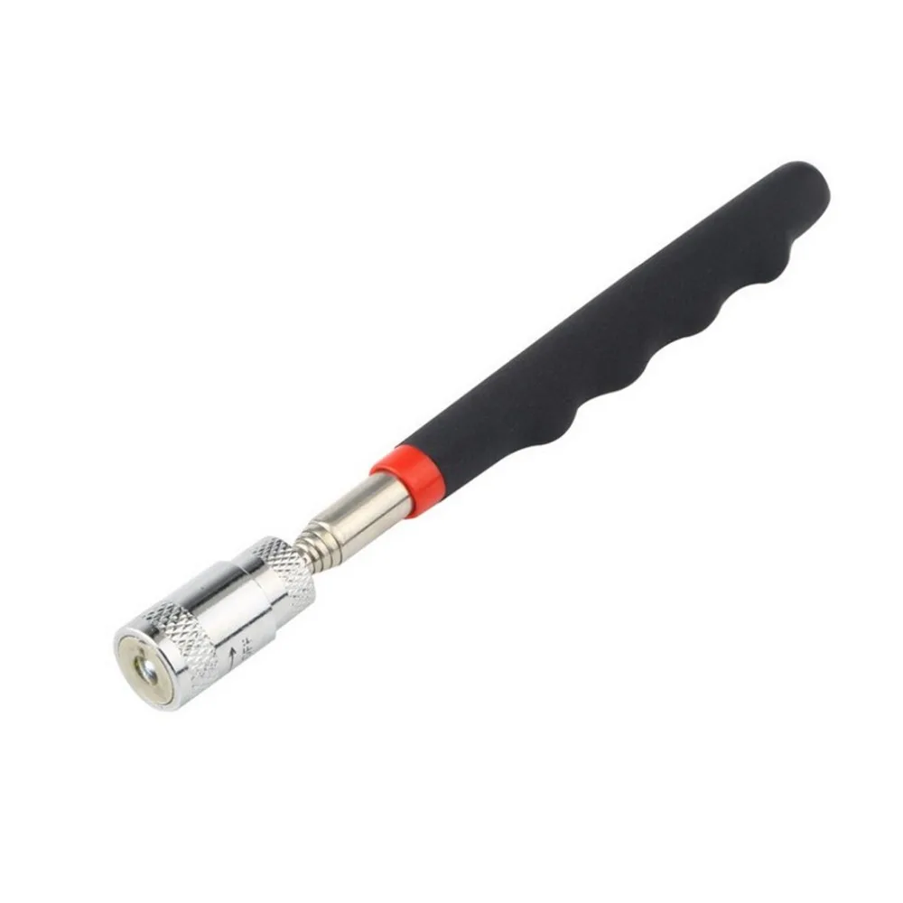 QWORK 1pc Telescopic Adjustable Magnetic Pick Up Tools With LED Light Magnet Long Extendable