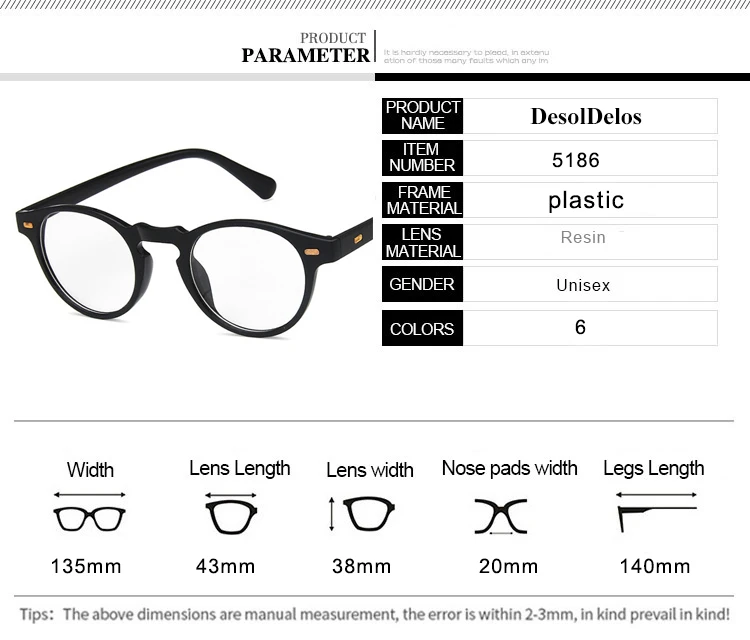 Vintage Round Clear Glasses Women Transparent Lens Glasses Frame Ladies Optical Eyeglasses Frame Men Unisex Gift 2019