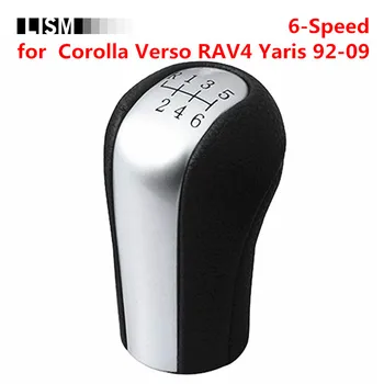 

Leather 6 Speed MT Gear Shift Knob for TOYOTA Corolla Verso RAV4 Yaris 92-09 Car Gearshift Shifter Lever Stick Head Ball Arm Pen