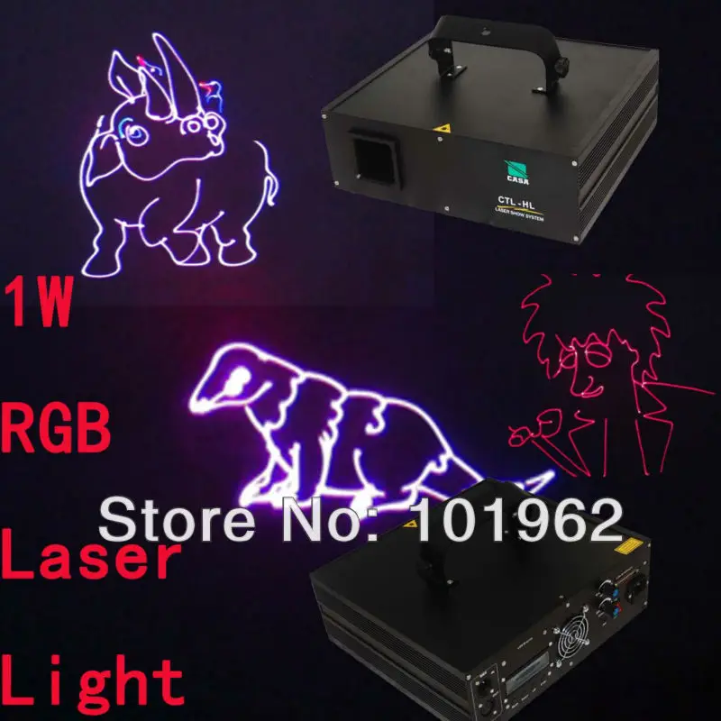1 W RGB ILDA Laserlicht High Power Laserlicht Projector Stadium laser show systeem met Sd-kaart Groothandel/Retail