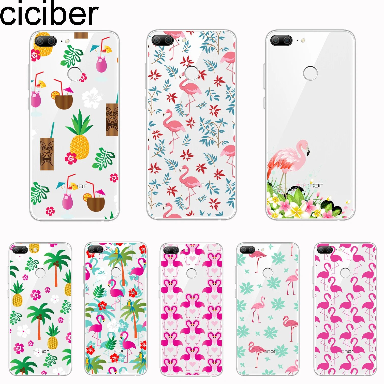 ciciber Cover For Honor 7A Case 8X 8C 9 10 Lite Pro Play V10 Phone Cases Soft TPU Cute Animal Flamingo Shell Capa Coque |