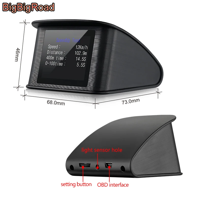 BigBigRoad автомобильный Hud OBD II 2 компьютерный проектор на лобовое стекло для Volkswagen Golf Jetta Tiguan Tourag Passat CC Bora