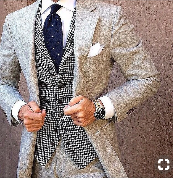 Light Grey Houndstooth Vest
