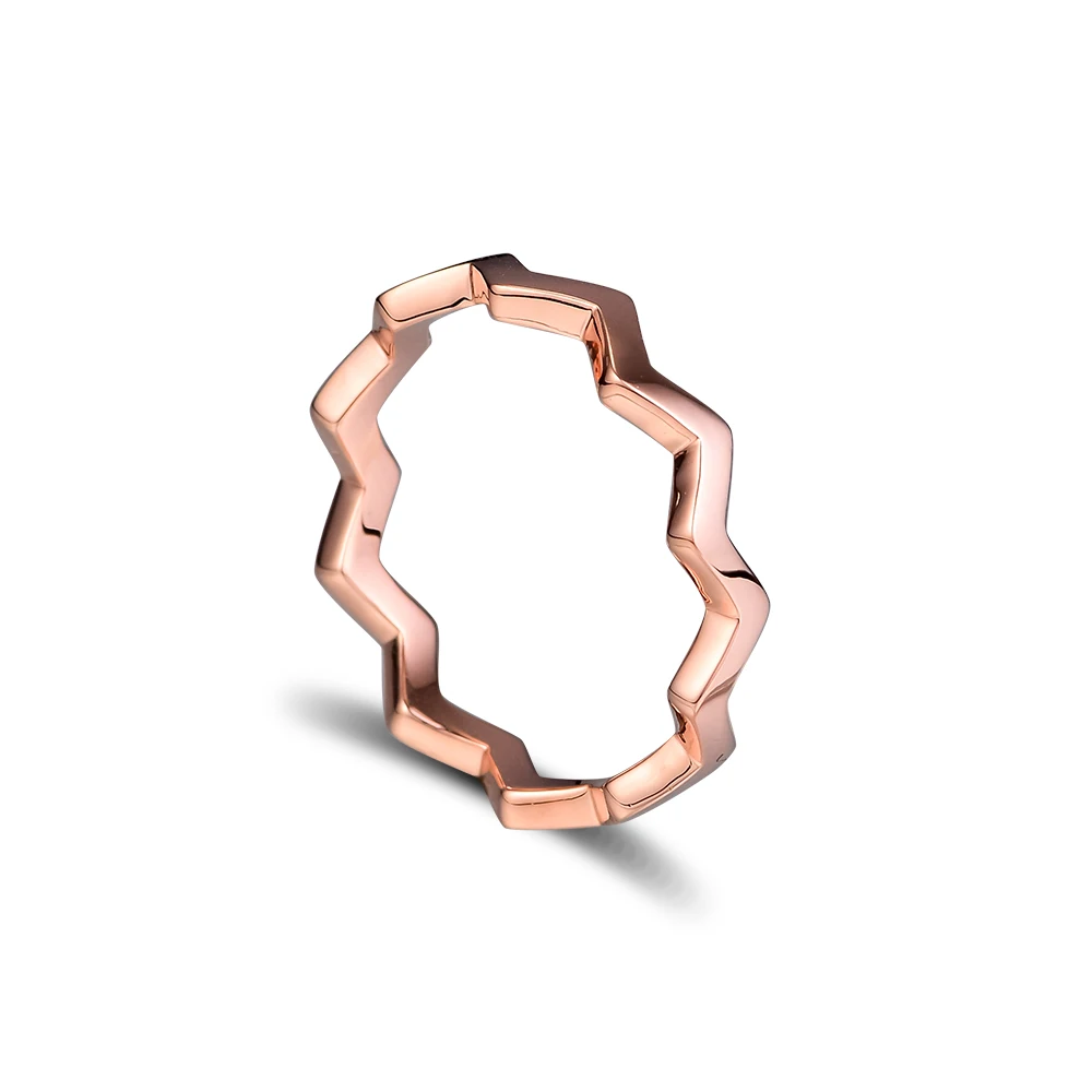 

Timeless Zigzag Rose Rings 100% Authentic 925 Sterling-Silver-Jewelry Free Shipping