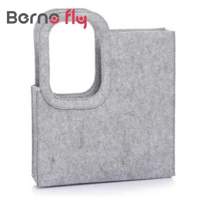 

BERNO FLY Lady Tote Bag Creative Vertical Square Trend Felt Bag for Women Handbag Solid Hand made Bag Casual Shoulder Bag