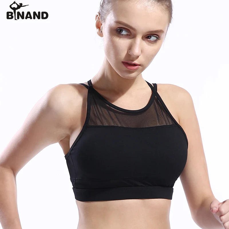 BINAND профессии сетки лоскутное полная чаша Push Up Спортивный бюстгальтер Полые