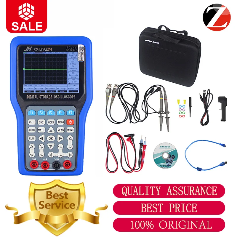 

JinHan JDS3022A Handheld Digital Storage Oscilloscope JDS3022A Digital Multimete 30MHz,Double Channel,250MSa/s Sample Rate 3022A