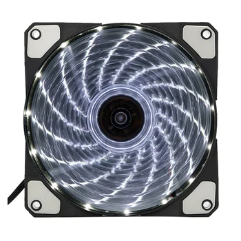 

15 Lights LED PC Computer Chassis Fan Case Heatsink Cooler Cooling Fan DC 12V 4P 120*120*25mm white