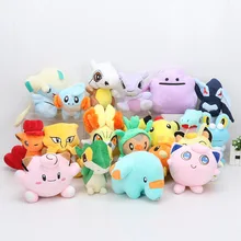 20 шт./компл. кукла с животными charmander bulbasaur Jigglypuff Jirachi Mew clefey Cubone eevee плюшевая кукла игрушка