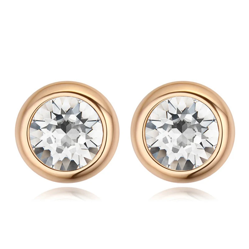 

BAFFIN Original Round Crystals From Swarovski Stud Earrings For Women Party Accessories Pendientes Gold Color Wedding Jewelry