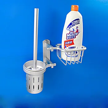 

1PC Multifunctional Space Aluminum Toilet Brushed Holder With Storage Basket NG 006