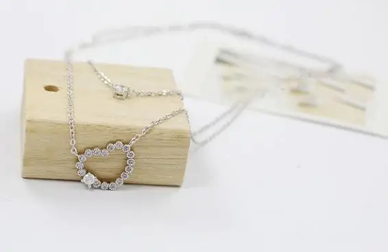 Ожерелье с сердечками корейские ювелирные изделия дамское Двойное сердце блестящее ожерелье из горного хрусталя свитер ожерелье с цепочкой ключицы