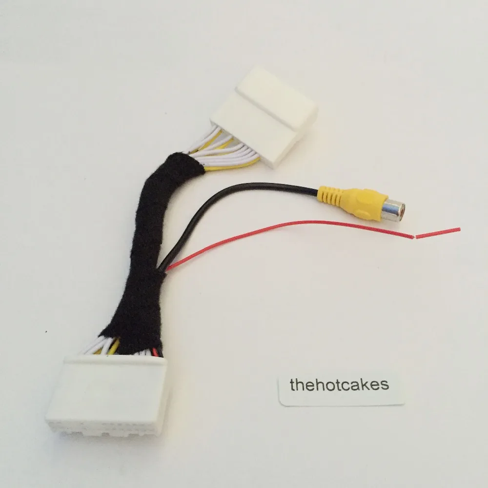 

thehotcakes Original Video Input Switch RCA Adapter Connector Convertor Wire Cable For Mazda 2 Demio DJ 2014~2017 Rear Camera