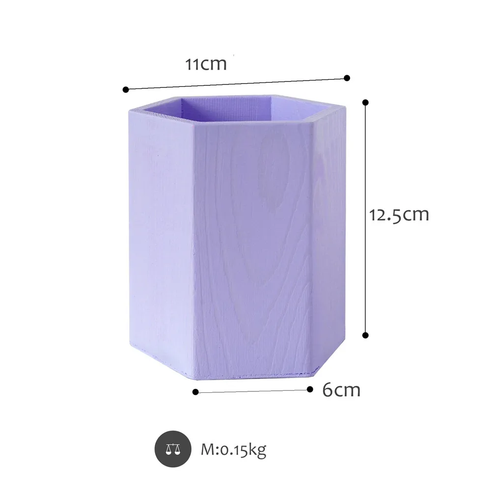 Скандинавский деревянный шестиугольный карандаш-держатель элегантность Макарон карамельный цвет Ins Цветочная машина цветная ваза для цветов банка для хранения для дома - Цвет: 7