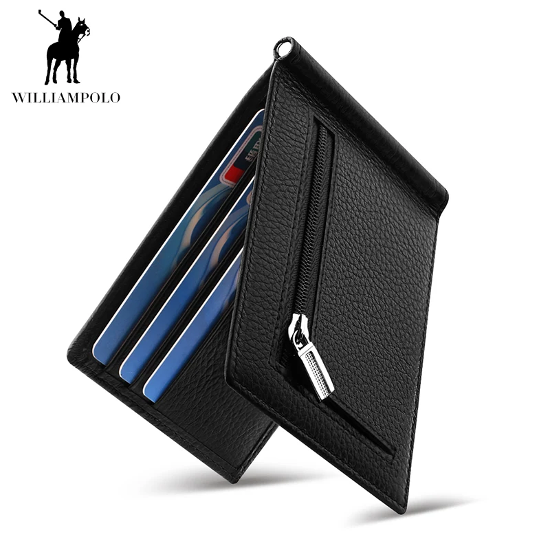 

Mens Womens Genuine Leather ID Credit Card Holder RFID Blocking Wallet Slim Money Wallet Clip Card Case Purse 2019 New Arrivals