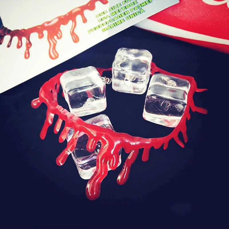 Halloween Costumes Blood Drip Necklace Vampire Bloody Choker Necklace Scary Party Favors Decorations Accessories