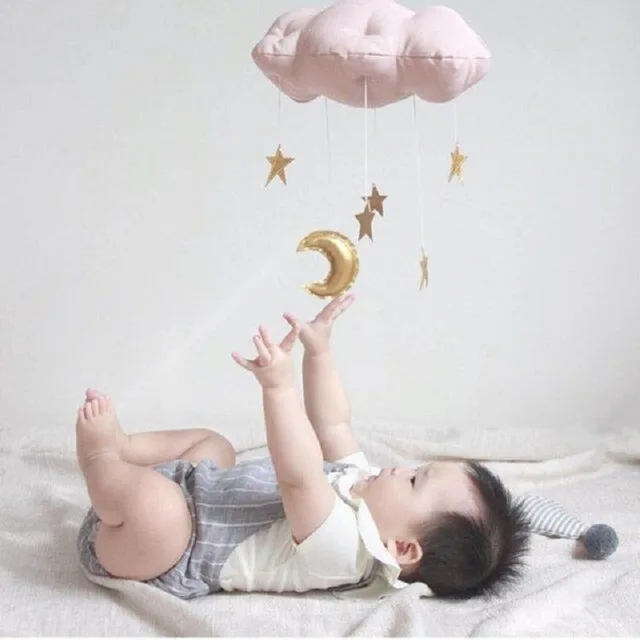 Lovely Baby Mobile Cotton Moon And Star Tent Wall Hanging Decor Toys Lovely Baby Mobile Cotton Moon And Star Tent Wall Hanging Decor Toys Nordic Style Nursery