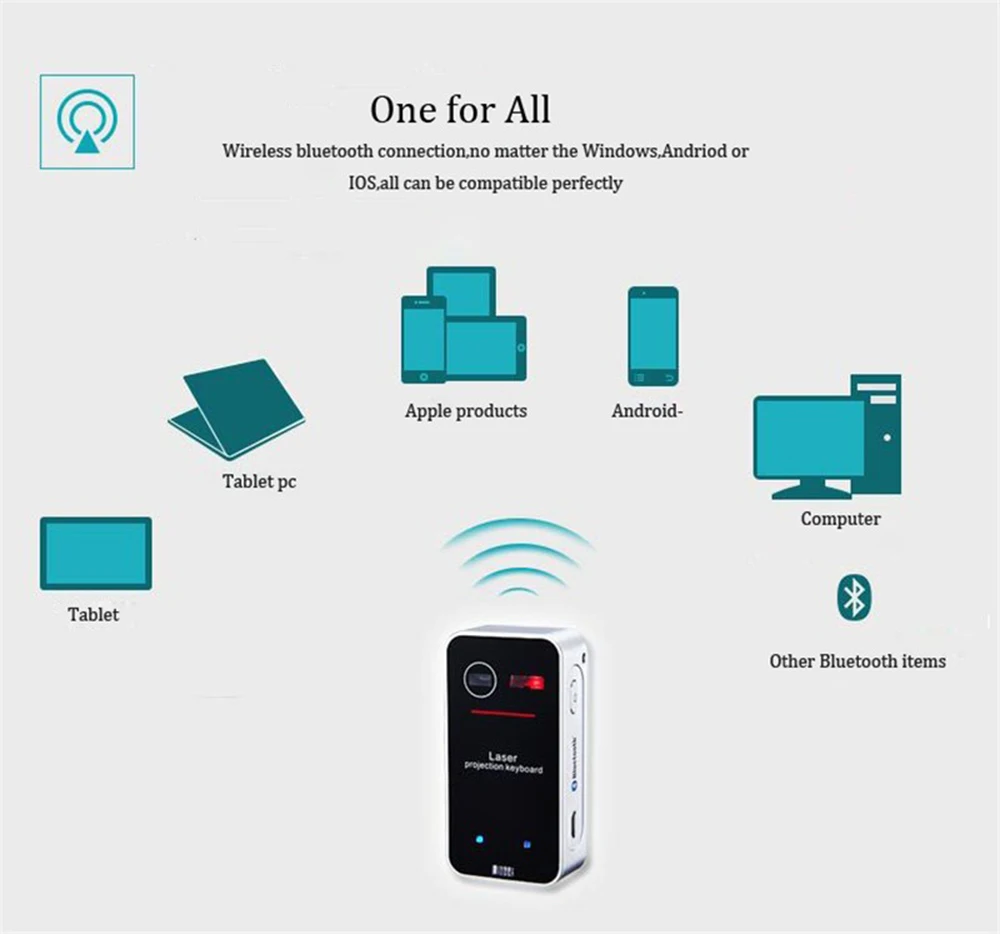 CHUYI Virtual Laser Keyboard Portable Projection Bluetooth Wireless Keyboard With Mouse Function for Mac Window XP Phone Android