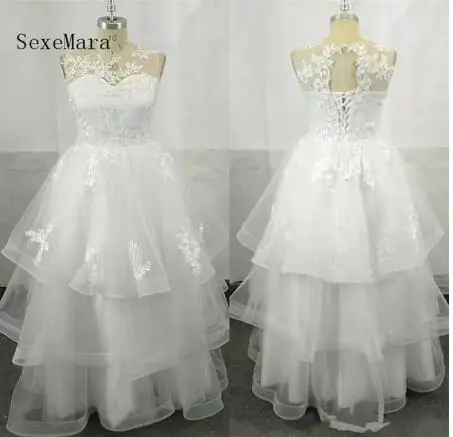 

High Quality Organza Flower Girl Dress With Lace Appliques Tiered Lace Up Keyhole Back Holy First Communion Gowns New Arrivals