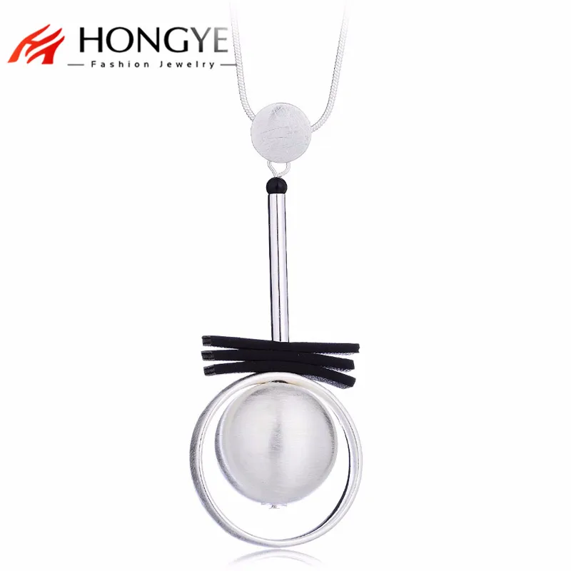 HONGYE 2 Стиль Длинные Boho Maxi рисунок круглый шар ожерелья подвески для Для женщин