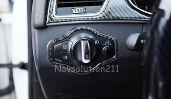 

1 piece Real Carbon Fiber Car styling Inner Head Light Switch Control Trim Cover For Audi A5 8T 20210 2011 2012 2013 2014 2015