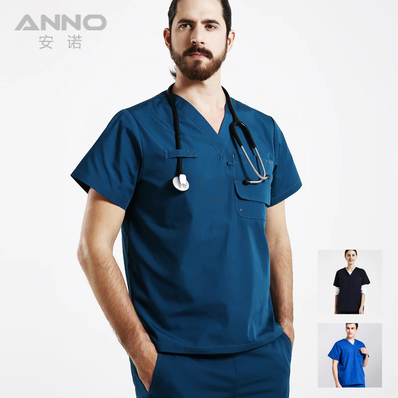 

2016 New arrival Medical workwear soild uniforms women's V neck Top - 1pocket // pants -2 side pockets with cotton/polyester.