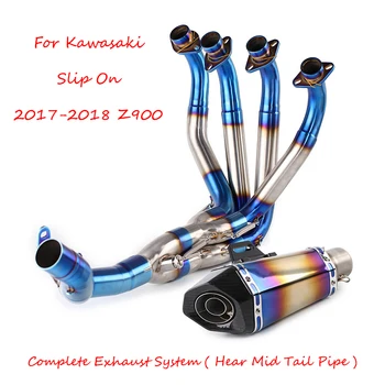 

2017 2018 Z900 for Kawasaki Motorcycle Complete Exhaust System Slip On Header Mid Tail Muffler with Removable DB Killer 51 mm
