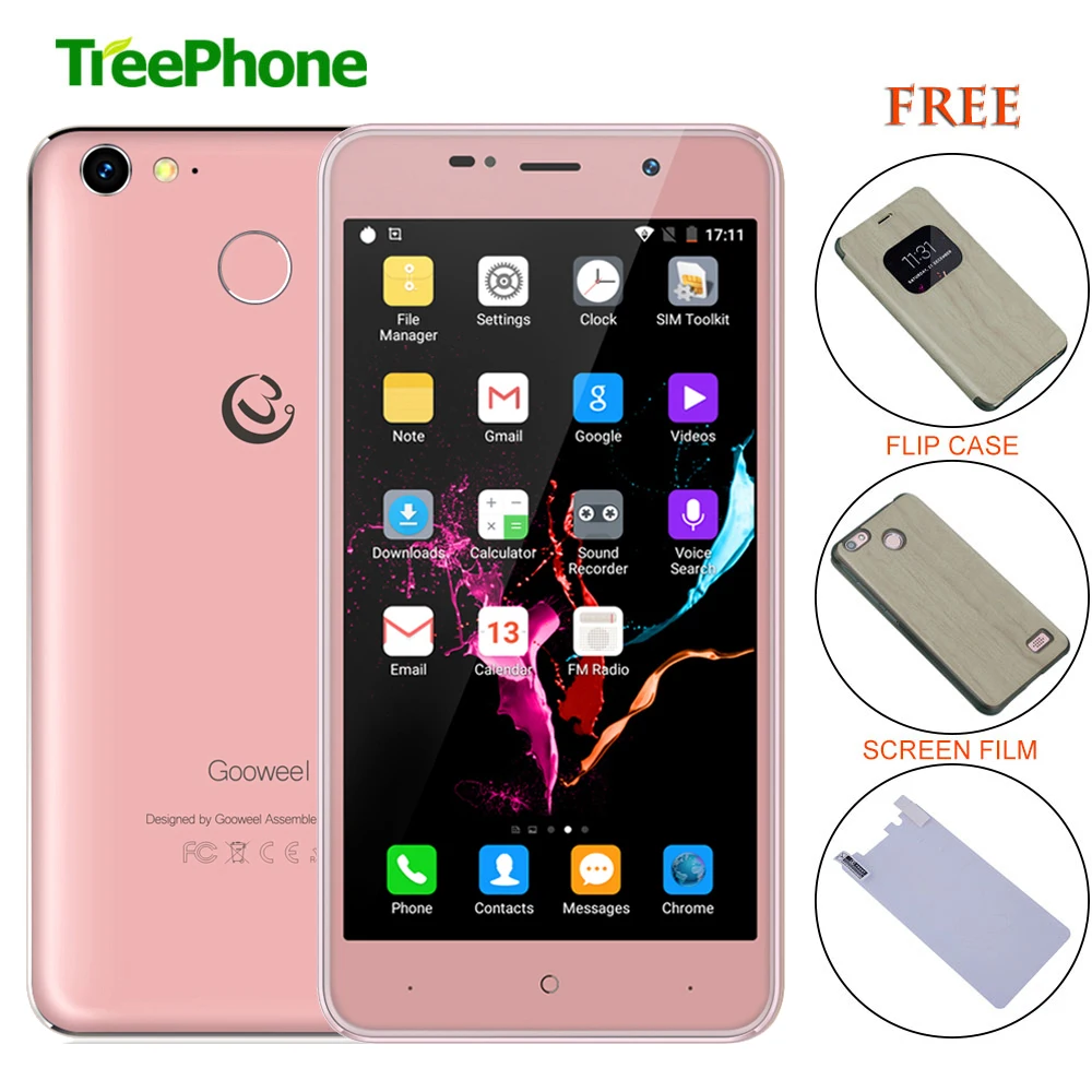 Free Flip Case Gooweel M15 4G Smartphone Fingerprint