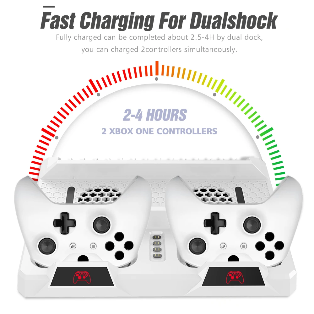  OIVO Dual Controller Charging Dock Station For Xbox ONE Cooling Vertical Stand Games Storage Charge