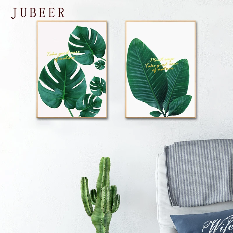 

Scandinavian Style Art Poster Plant Leaf Decoration Picture Painting for Living Room Wall Canvas Wall Art Nordic Decoration Home