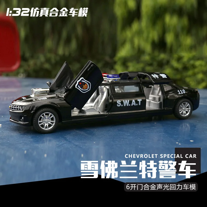 

Simulation extended version of Chevrolet car model 1:32 Alloy Car Pull Back Diecast Model car Toy sound light Kid's toy race car