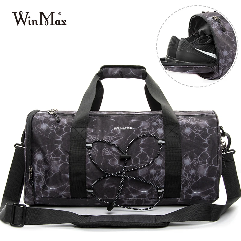 

2019 New Travel Bag For Men Women Waterproof Handbag Female Shoulder Tote Bags Print Independent Shoes Storage Duffel Bag Pack