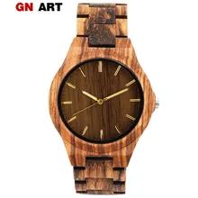 GNART relógios masculinos da marca de madeira de madeira minimalista relógio de homens de luxo da marca PARA O movimento relogio assista relogio masculino