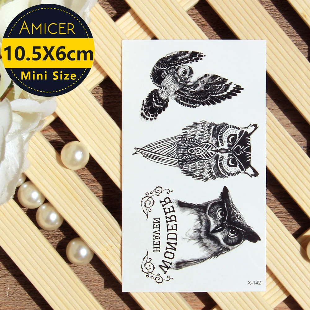 

waterproof temporary 3d tattoo Sticker body art fake owl girl tattoo cool stuff funny things sexy products for women men