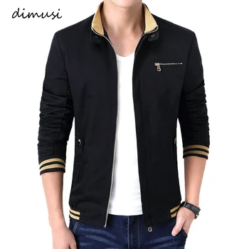 

DIMUSI Spring Autumn Men's Bomber Jackets Male Outwear Windbreaker Stand Collar Jacket Mens Zipper Baseball Slim Coats Clothing