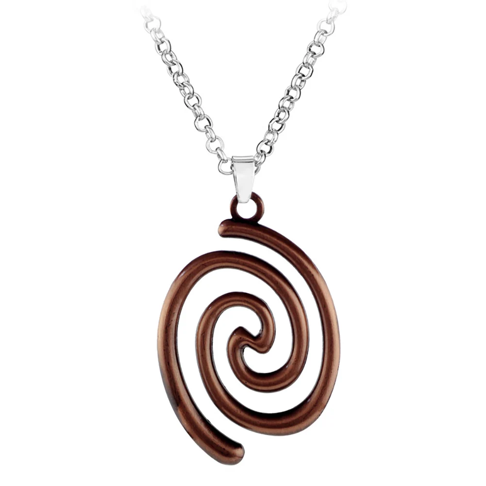 1PC Fashion Vintage Ladies Women Blue Stone Spiral Pendant Necklace