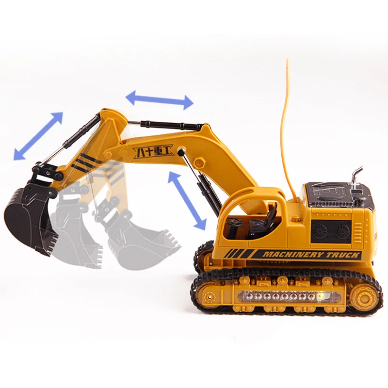 

Remote Control Crawler Excavator Toys Large Alloy Engineering Bulldozer Charging RC Car with Led Light for Child Birthday Gift