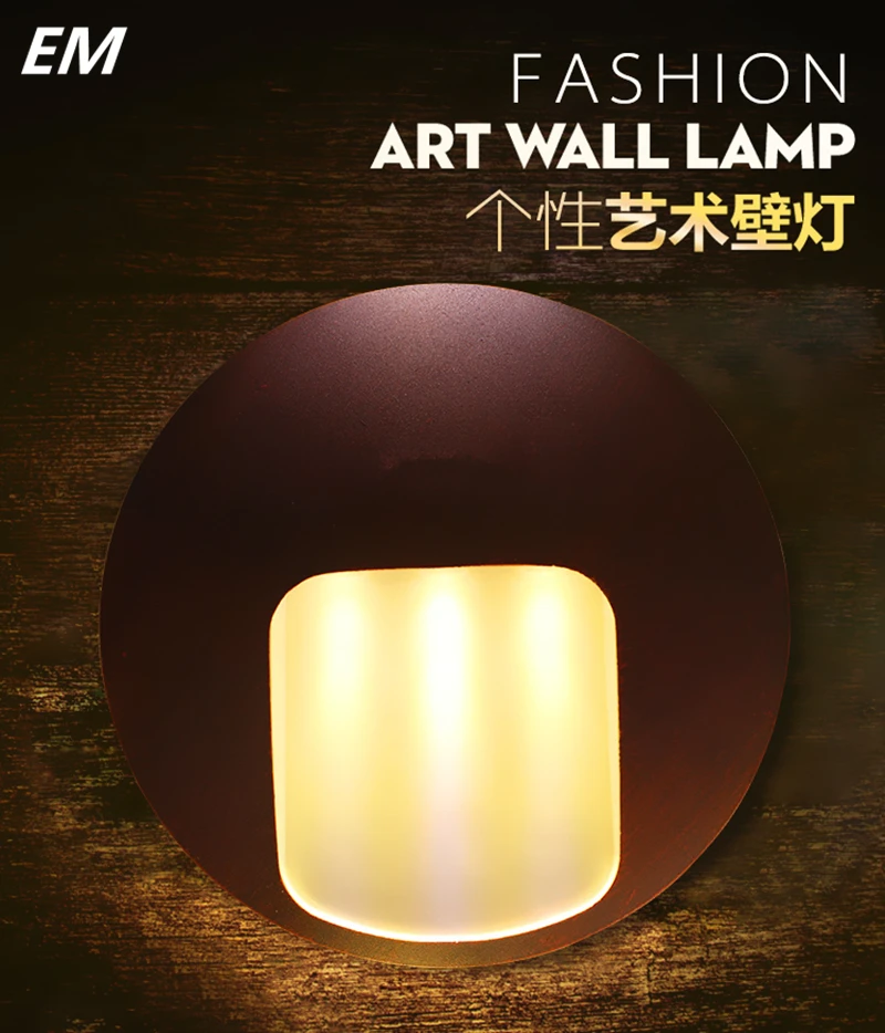 

Circular Black 3W Waterproof Aluminum Outdoor Wall Sconce LED Wall Decor Lighting Frosted Bedside Lamp LED wall light For garden