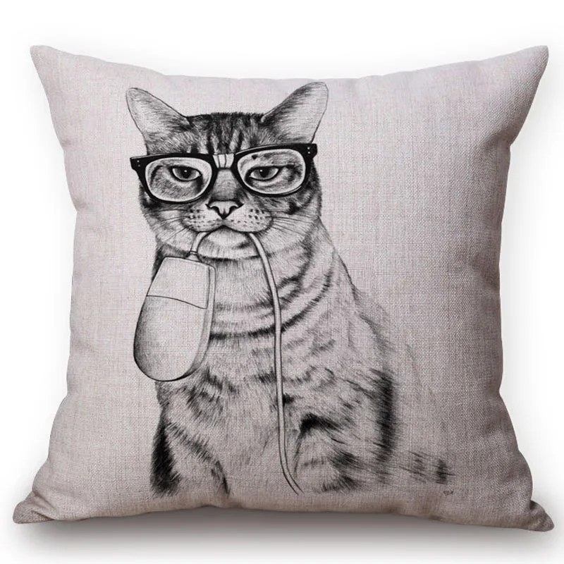 لطيف القطة السوداء الزخرفية وسادة تغطي القطن الكتان رمي غطاء وسادة 45x45 سنتيمتر مربع وسادة القضية الرئيسية مكتب سيارة صوفا ديكور لطيف القطة السوداء الزخرفية وسادة تغطي القطن الكتان رمي غطاء وسادة 45x45 سنتيمتر مربع وسادة القضية الرئيسية مكتب سيارة صوفا ديكور