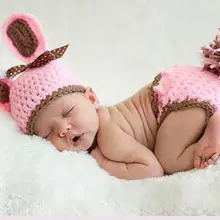 Ребенок InfantRabbit Пасхальный кролик детская шапка и набор трусиков крючком N фотография Реквизит Размер: 0-1 м, 3-4 м